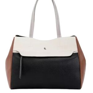 Elliot Luca Vegan Leather Black and Brown Tote Bag